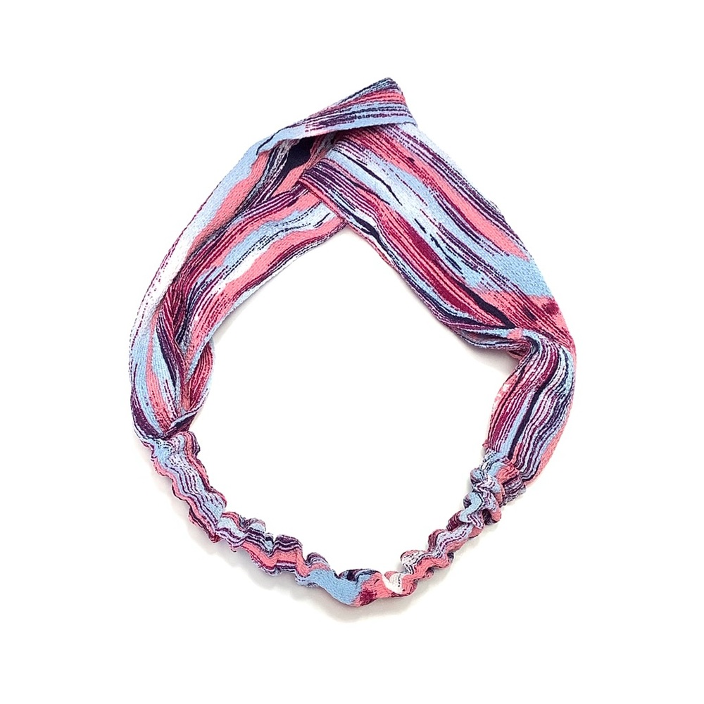 Pink & Blue Boho Print Twist Headband
